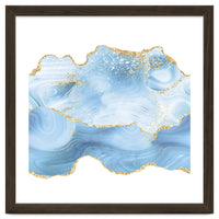 Blue & Gold Glitter Agate Texture 05