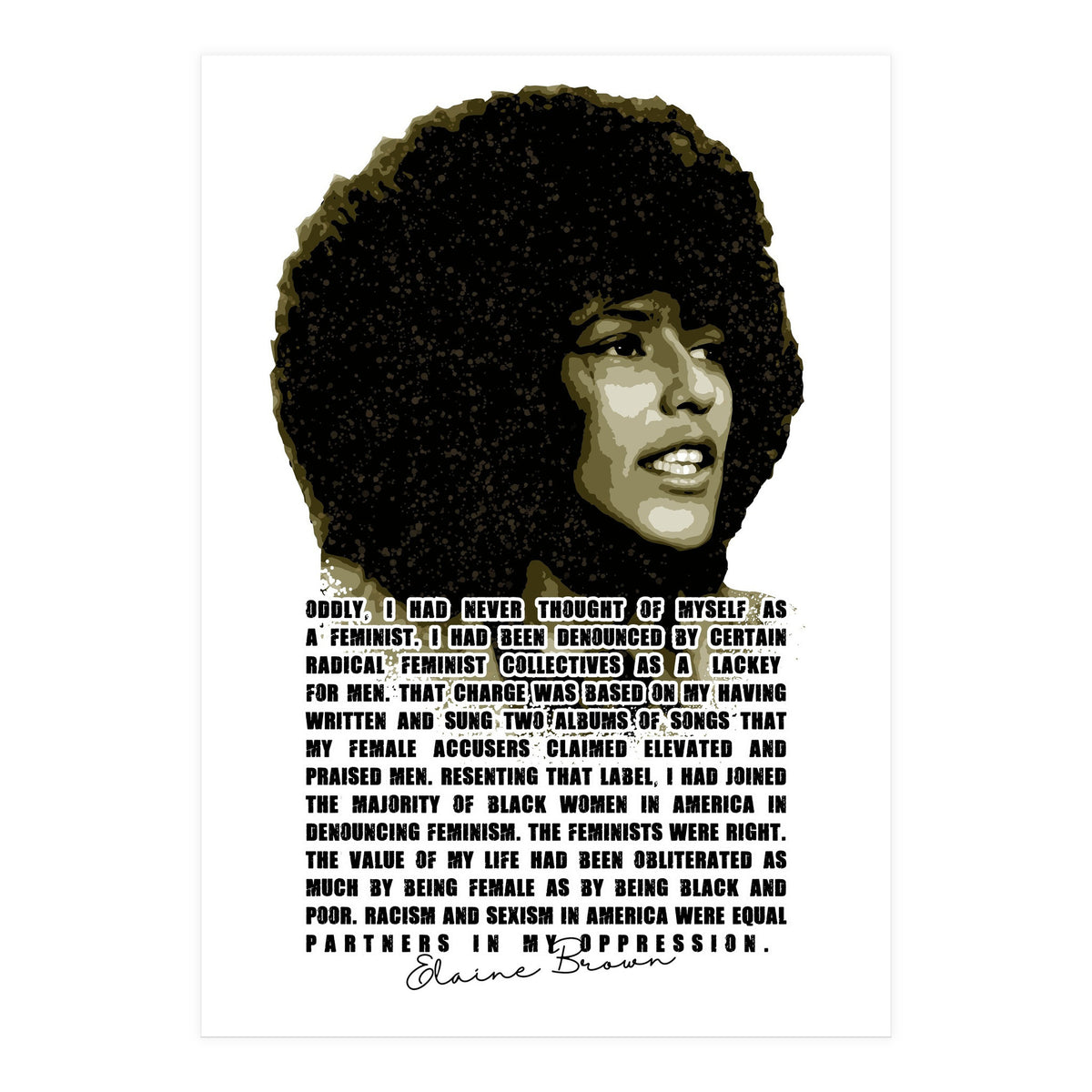 Elaine Brown American Prison Activist Legend in Vintage Quotes (Print Only)