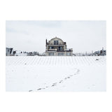 Footprints and house in winter snowscape (Print Only) thumbnail
