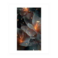 Ethereal Glowing Flora: Abstract Translucent Petals (Print Only)