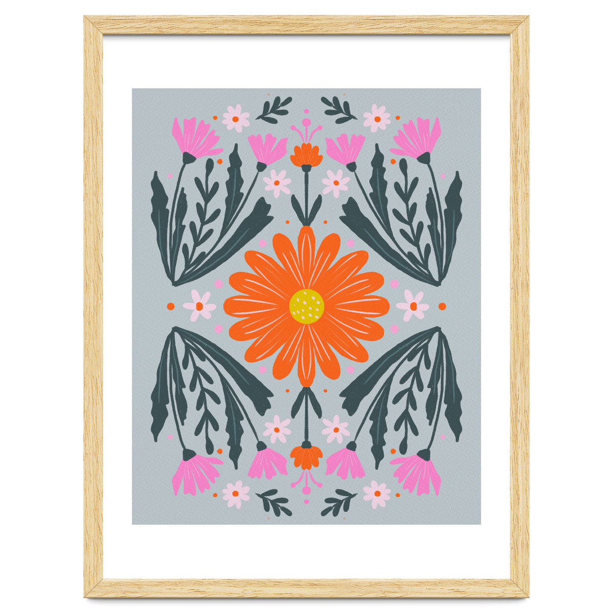 Orange Flower with pink buds