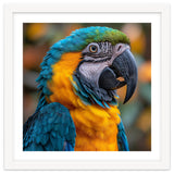 Blue And Yellow Macaw Parrot Close Up Portrait thumbnail