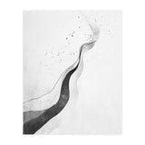 Abstract Black And White Ink Flowing Lines With Splatter (Print Only) thumbnail