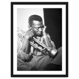 Jazz trumpeter Miles Davis early in his career playing in New York City, circa 1955. thumbnail