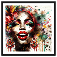 Brazilian Carnival Watercolor Portrait