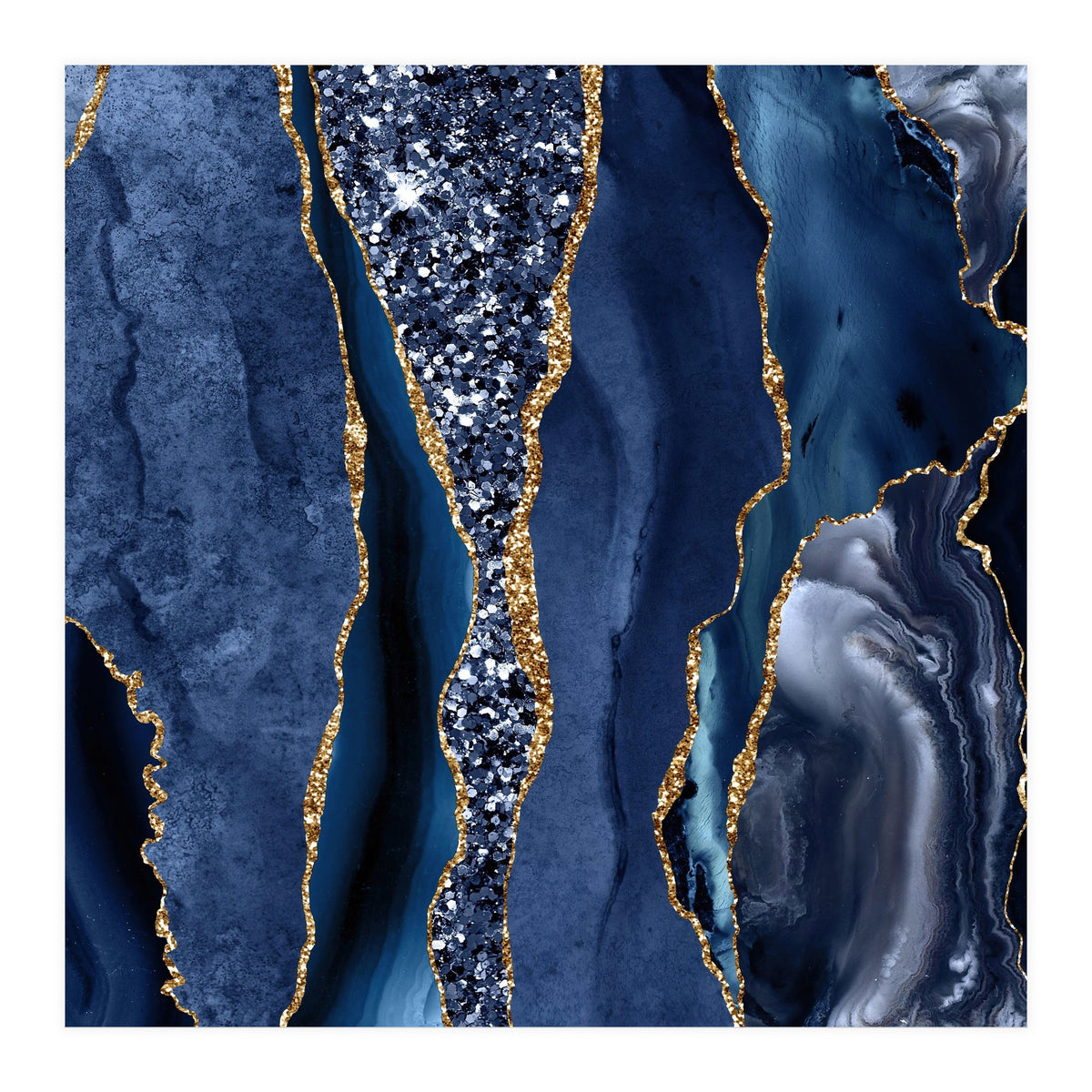 Agate Glitter Ocean Texture 06  (Print Only)
