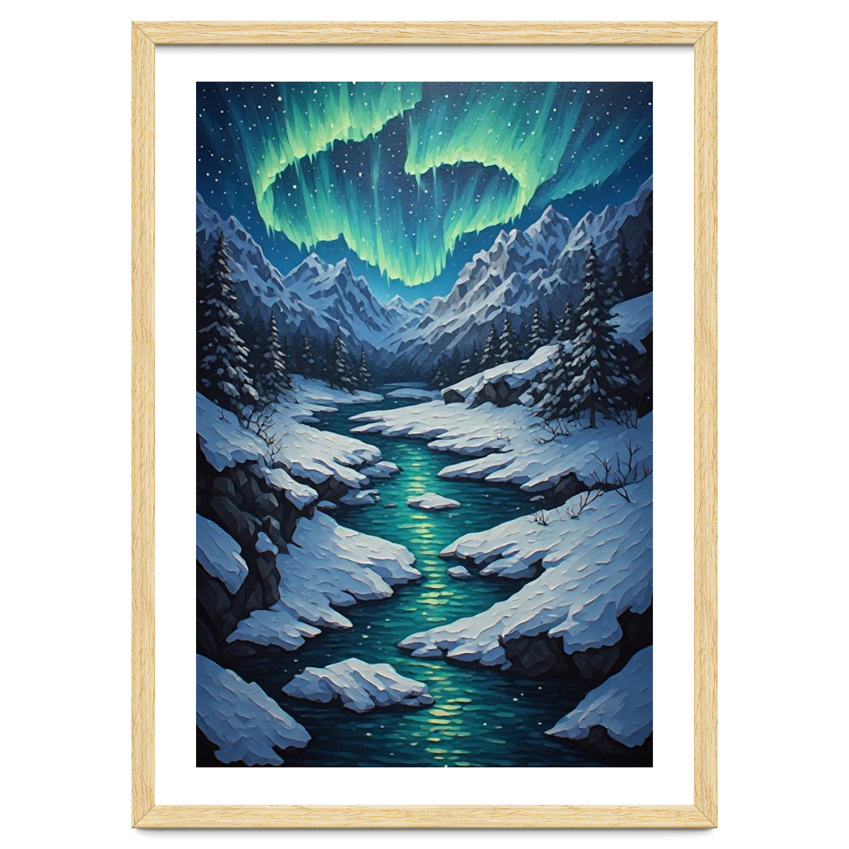 Ethereal Northern Lights: Arctic Winter Valley