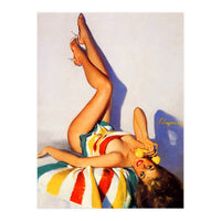 Sexy Pinup Girl Talking On The Vintage Phone (Print Only)