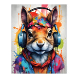Squirrel In Headphones (Print Only) thumbnail