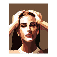 Monica Bellucci Actress Retro Art Illustration (Print Only)