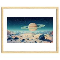 Alien Horizon: Saturn-Inspired Planetary Landscape