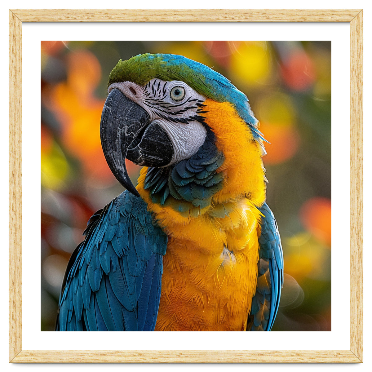 Blue And Gold Macaw Parrot Close Up Portrait