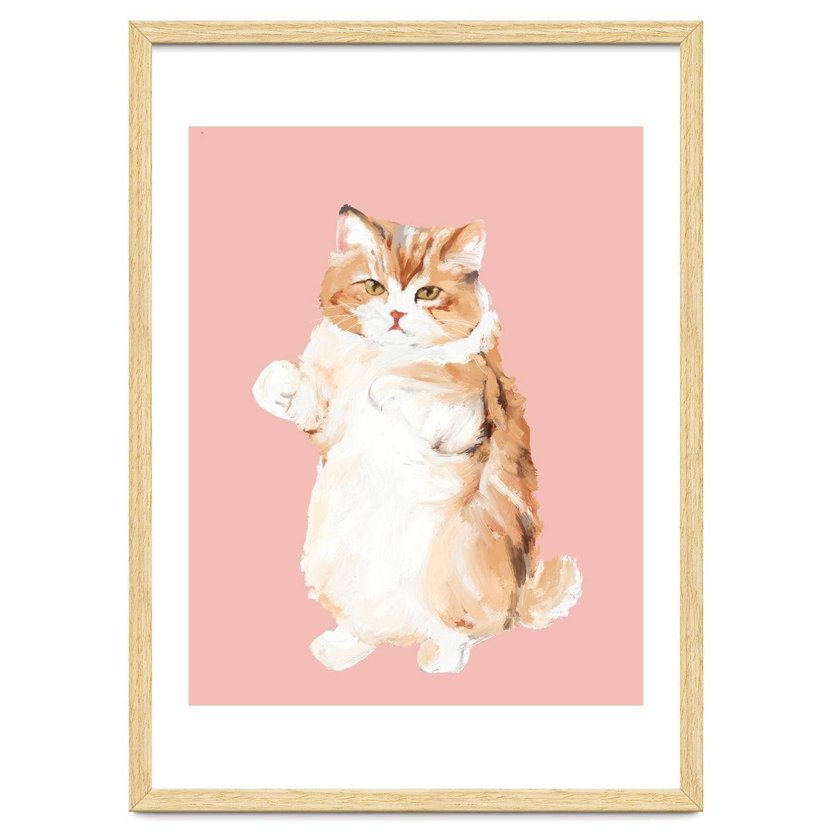 Ms Purrlington Handpainted fluffy cat oil painting