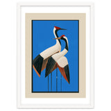 Stillness In Motion Abstract Cranes In Blue thumbnail