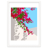 Bougainvillea Blossom, Greece Tropical Summer Travel, Santorini Architecture White Buildings Floral Nature Garden thumbnail
