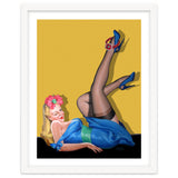 Sexy Pinup Winking Girl In Showing Her New High Heels thumbnail