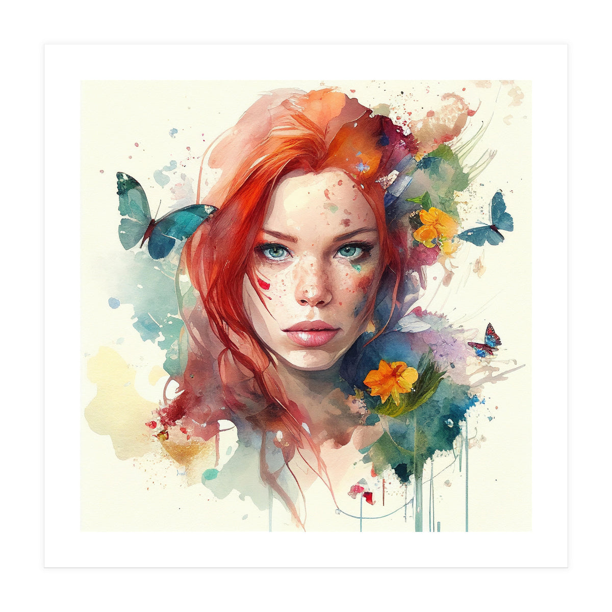 Red Hair Butterfly Light (Print Only)