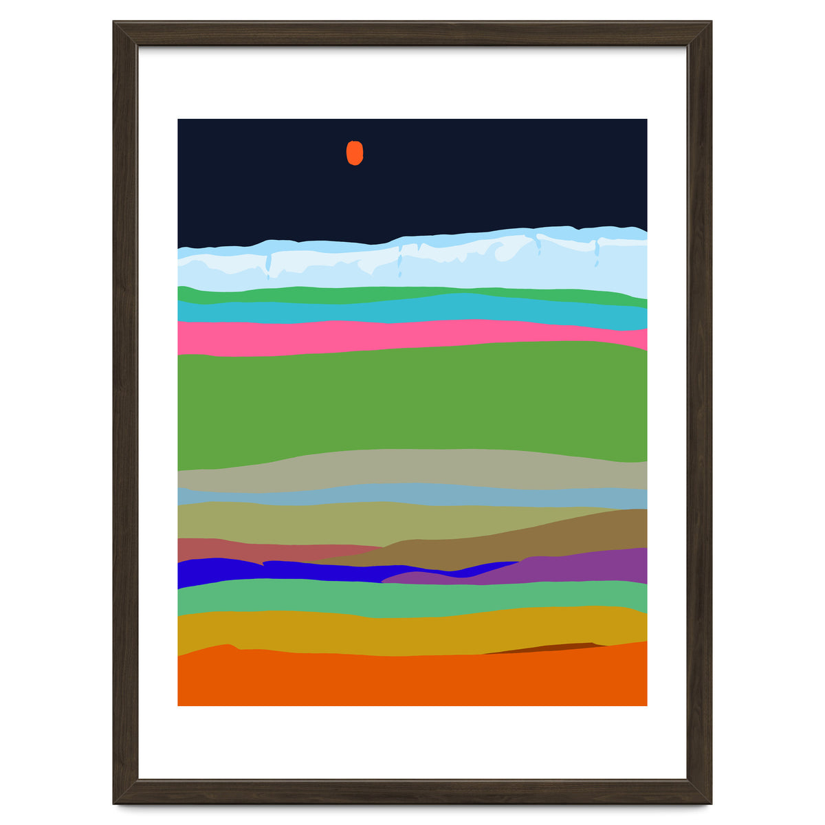 Iceland, Abstract Nature Travel Landscape, Eclectic Rainbow Retro Concept, Colorful Boho Modern Contemporary