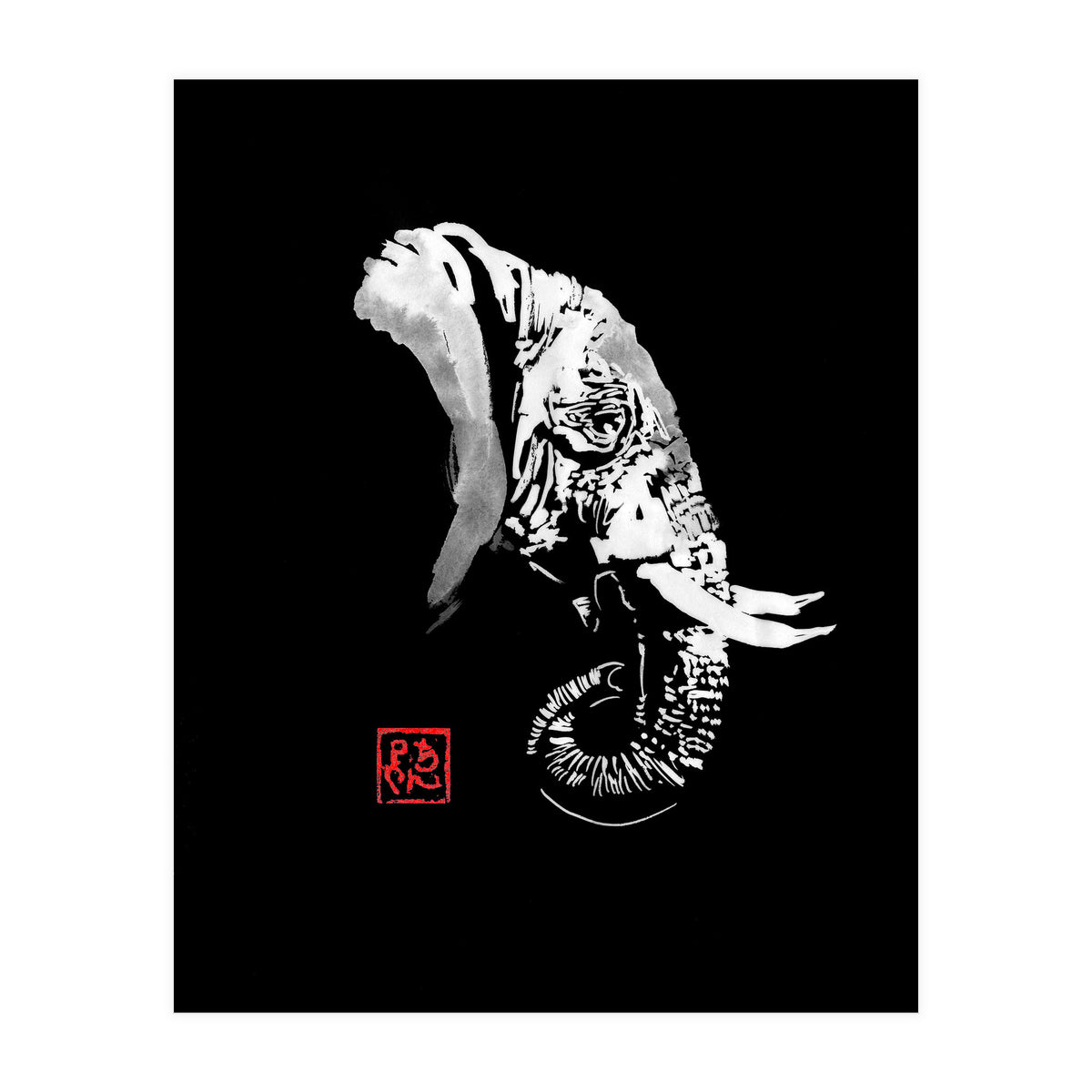 Elephant In Black (Print Only)