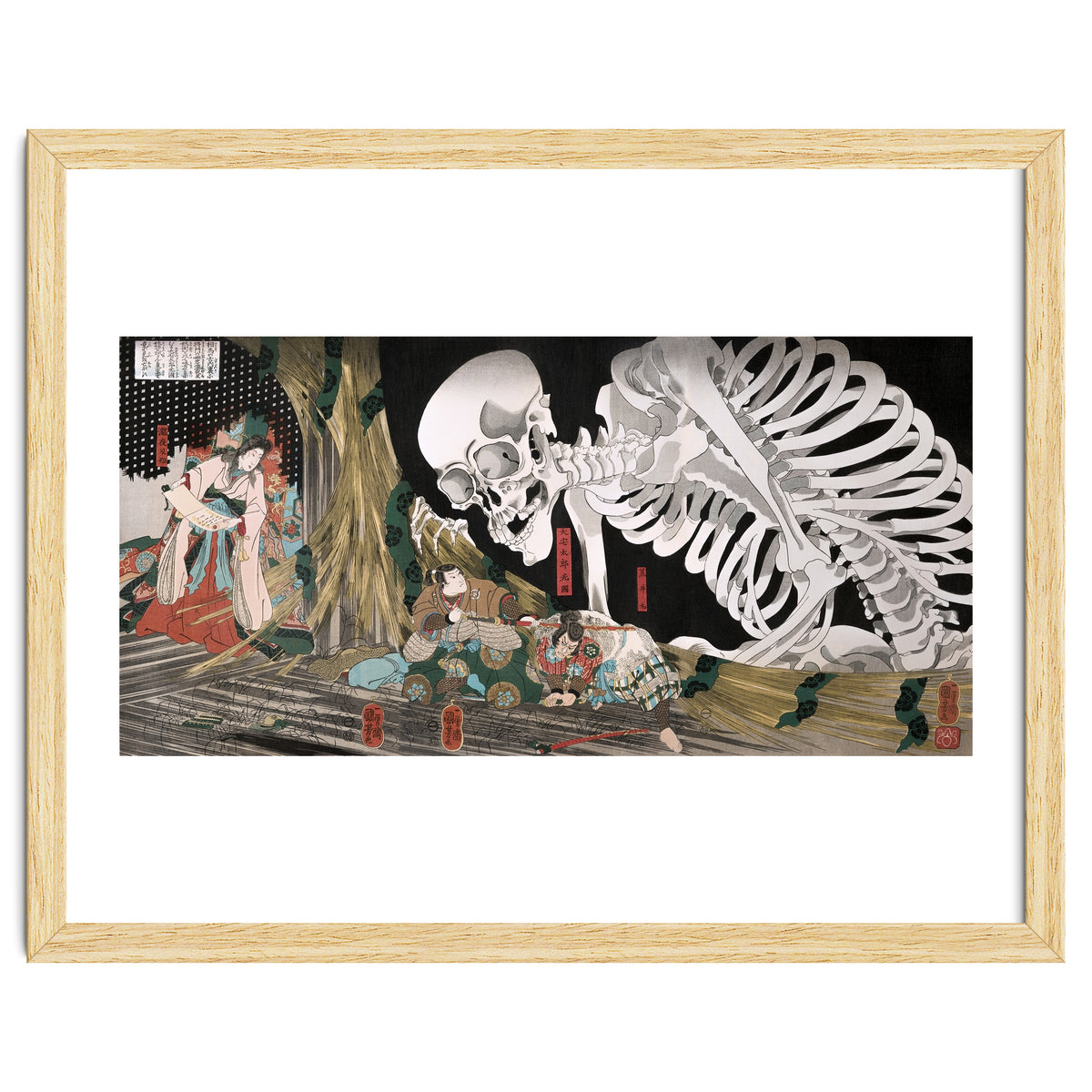 Utagawa Kuniyoshi – Mitsukuni Defying the Skeleton Specter (1910) | Dramatic Japanese Ukiyo-e Masterpiece