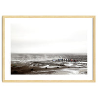 Tourists looking at the geyser - Iceland