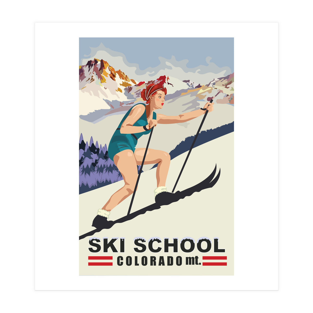 Ski School Colorado (Print Only)