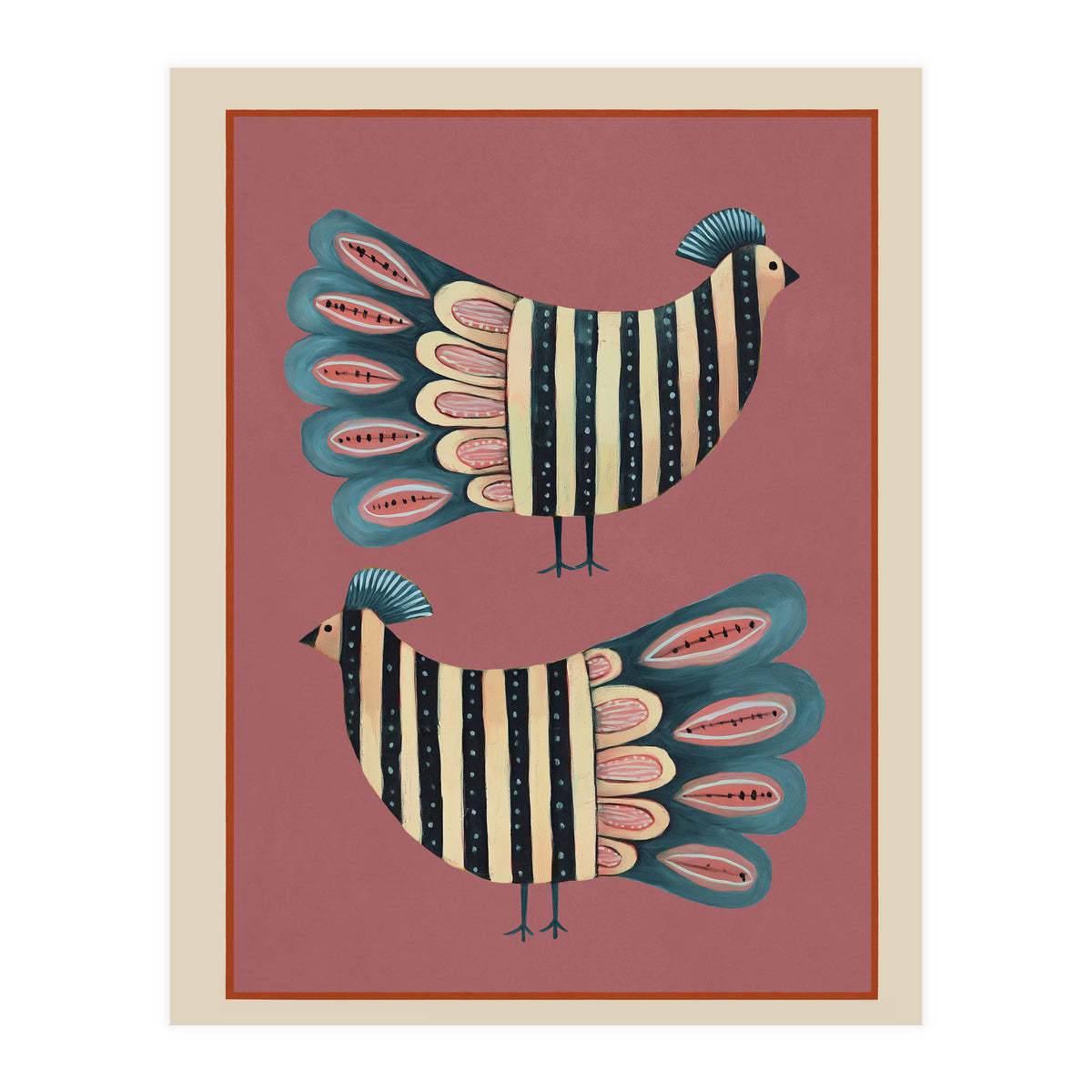 Striped Bird Pair I (Print Only)