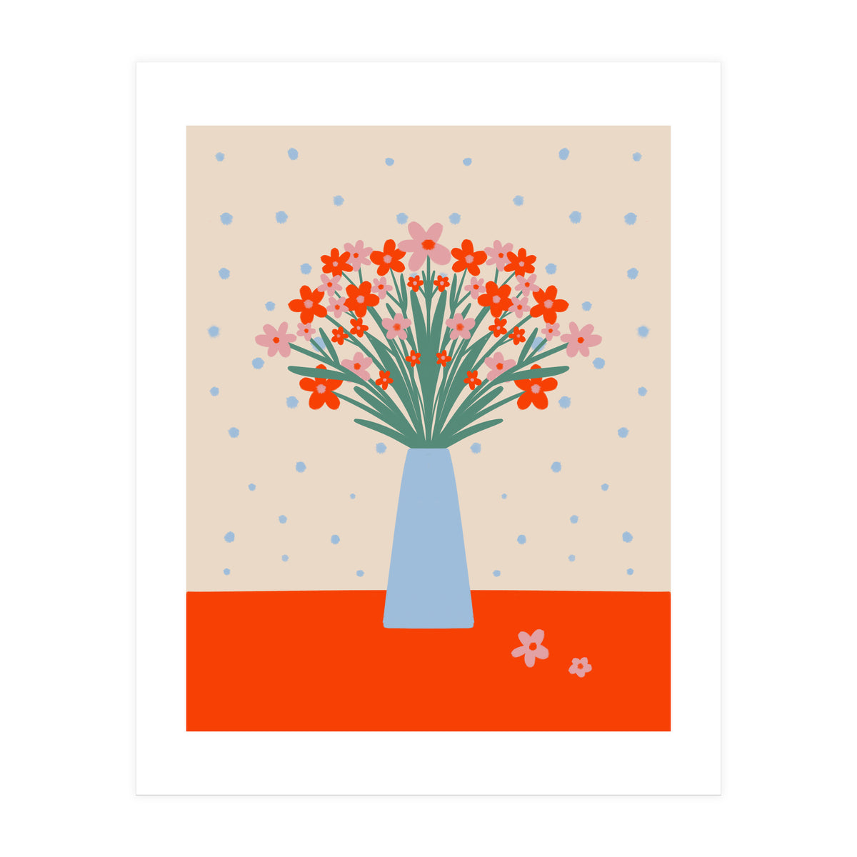 Cute Floral Vase (Print Only)