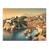 Vintage Croatia, Dubrovnik Coastal Poster (Print Only) thumbnail