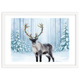 Reindeer with Christmas Lights, Deer Magical Winter Art thumbnail