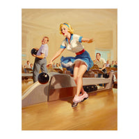 Sexy Pinup Girl On Bowling Incident (Print Only)