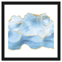 Blue & Gold Glitter Agate Texture 05