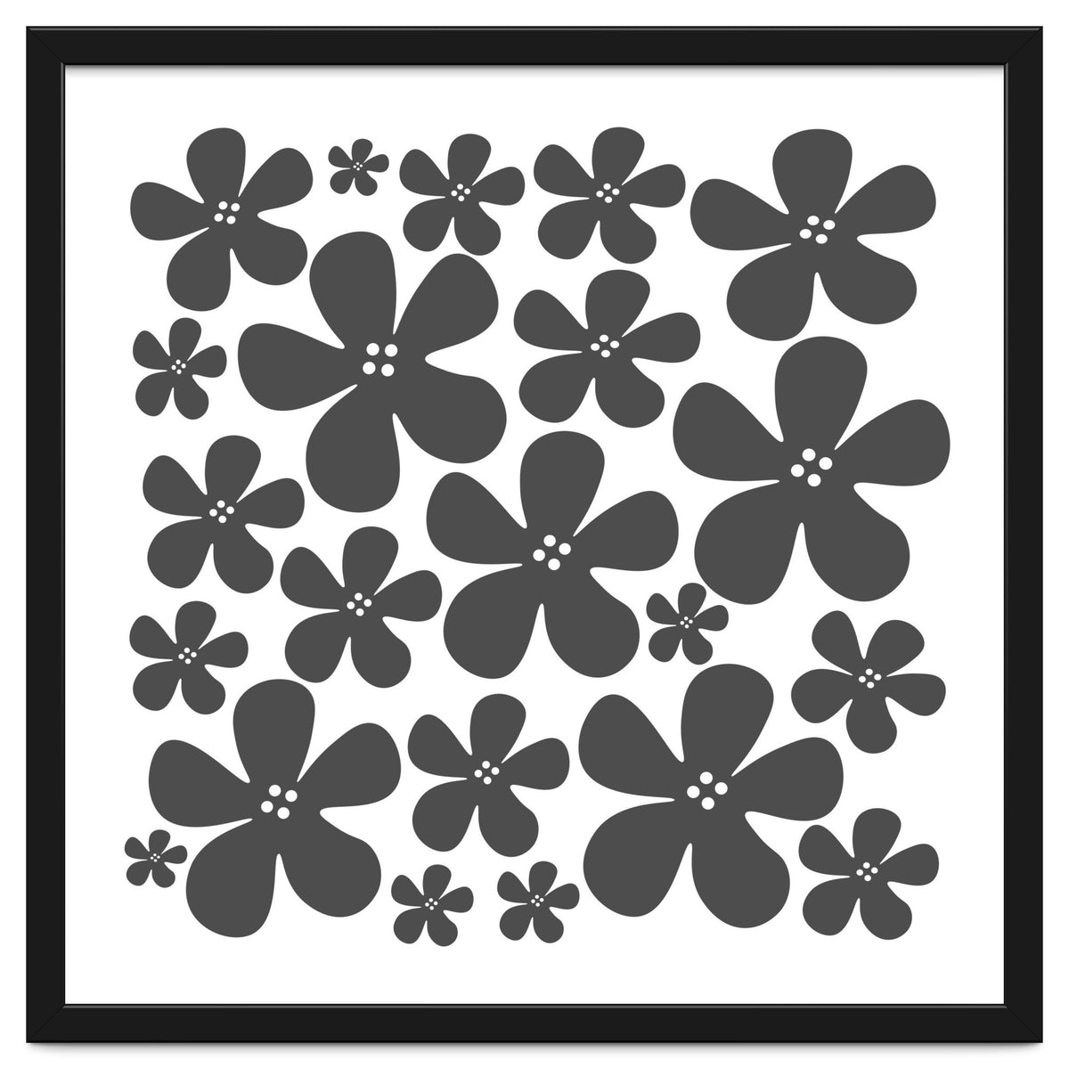 Grey Flowers Pattern