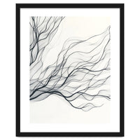 Abstract Black Branching Lines Flowing