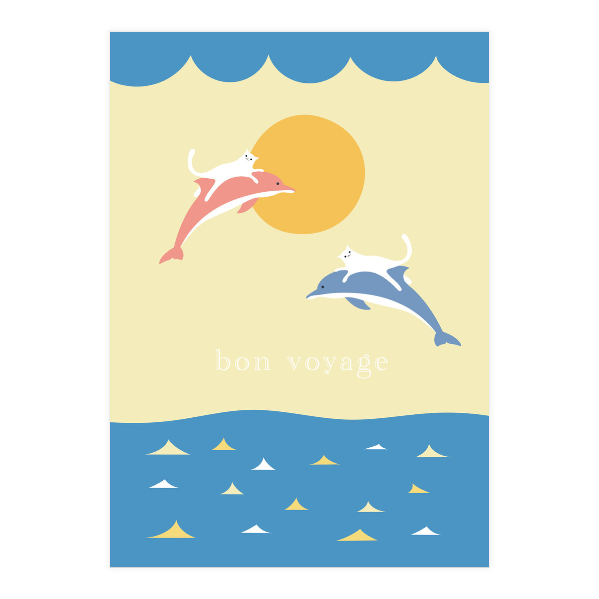 bon voyage - adventure cats and dolphins (Print Only)