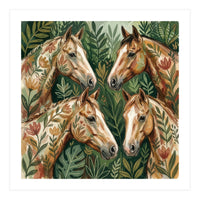 Majestic Floral Horses (Print Only)