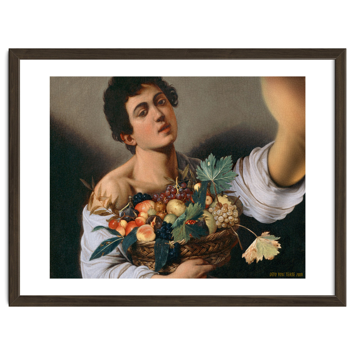 Boy With A Basket Of Fruit - Caravaggio - Selfie