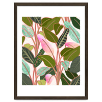 Color Paradise, Tropical Colorful Modern Bohemian Illustration, Eclectic Botanical Plant