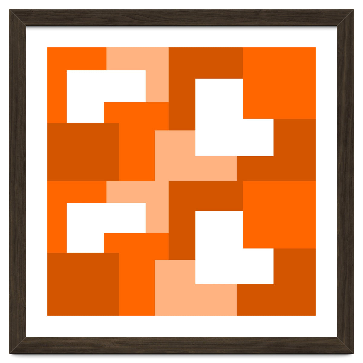 Orange Abstract Square Tiles
