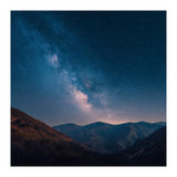 Majestic Milky Way Galaxy over Serene Mountain Range Night Landscape Illustration (Print Only) thumbnail
