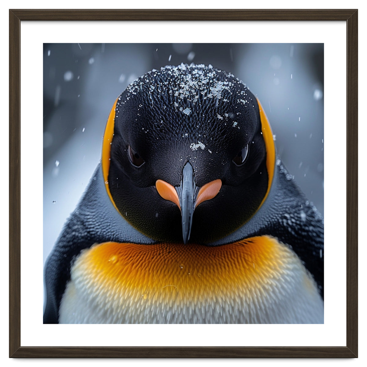 Close Up King Penguin In The Snow