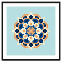 Mandala flower - orange and blue