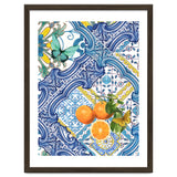 Mediterranean blue tiles, butterflies and citrus fruit thumbnail