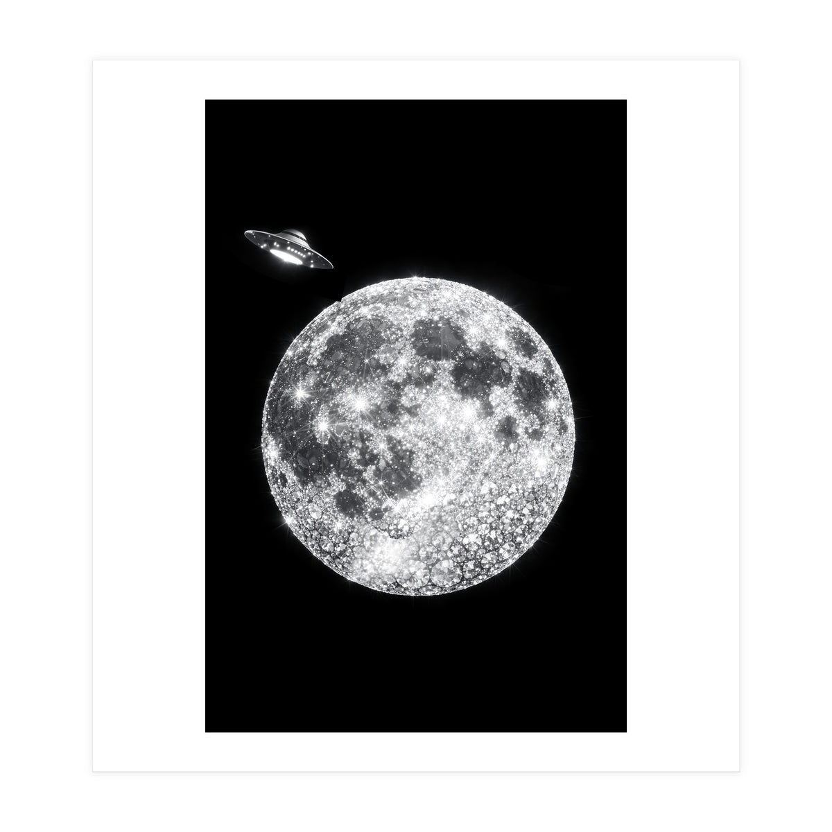 Diamond moon and UFO (Print Only)