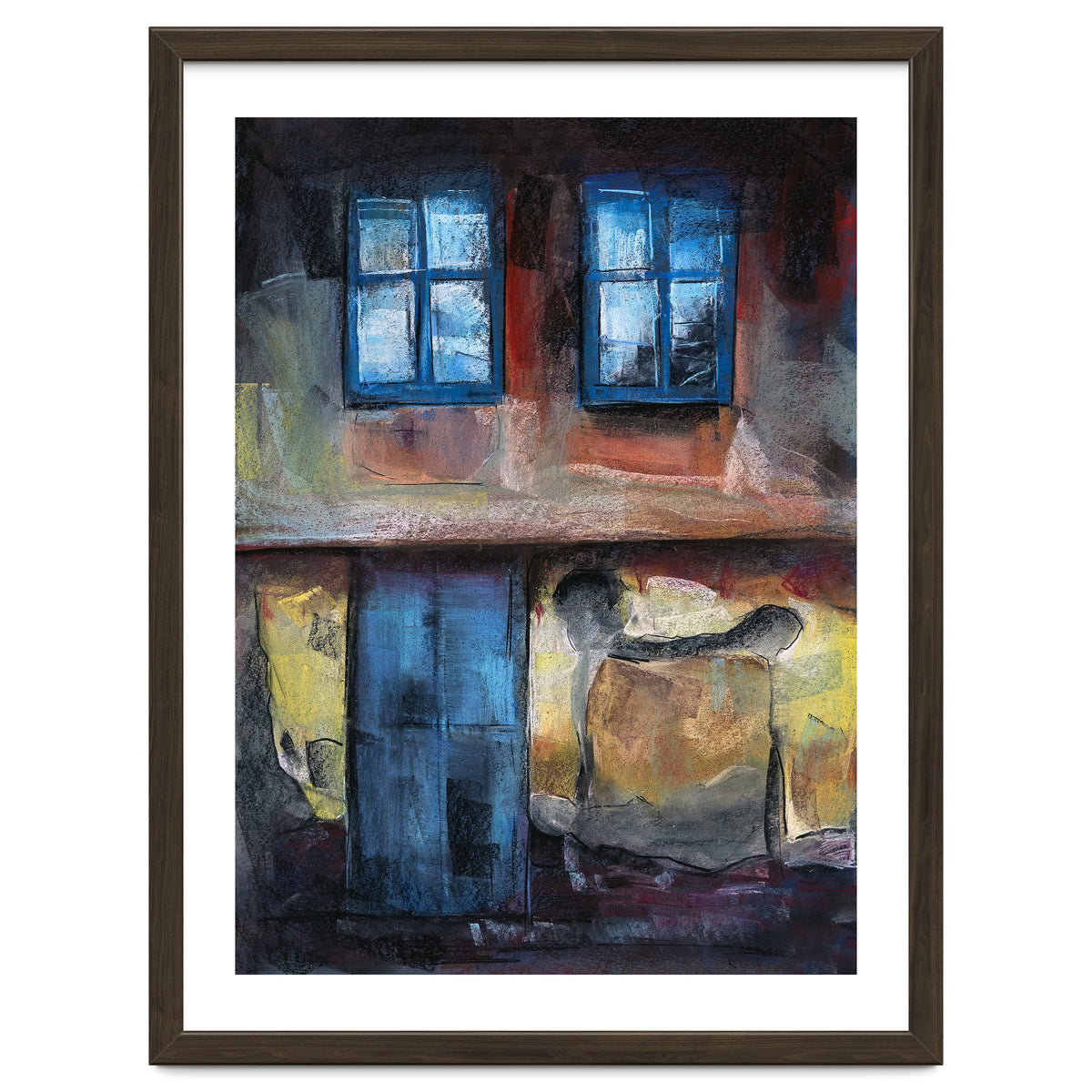 Pastel impression of an old house facade