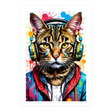 Cat In Headphones music (Print Only) thumbnail