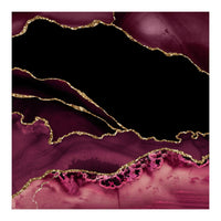 Burgundy & Gold Agate Texture 14 (Print Only)