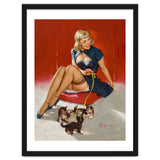Pinup Sexy Girl Playing With Her Little Cats thumbnail