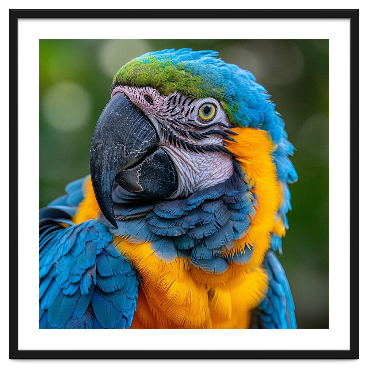 Close Up Blue And Yellow Macaw Parrot Face