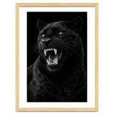 Black leopard with colorful eyes portrait thumbnail
